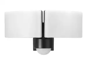 TOS DUO LED 2x20W подвійний садовий прожектор з PIR. 2x1600 лм. IP65. 4000 тис. шт. чорний
