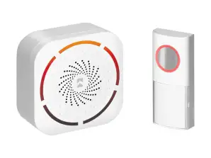 TULO DC . Batterie Drahtlose Türklingel. lernendes System. 36 Klänge. 150m. weiß