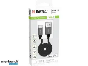 EMTEC 1 2m USB A to USB C USB 3.2 Gen 2 Cable ECCHAT700TCU3