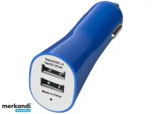 12V autosovitin 2x USB-portti 2.1A sininen