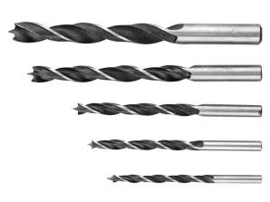 Spiralbor for tre 4 10 mm, sett med 5 stk.