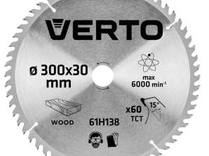 Skive til sag. karbid. 300 x 30 mm. 60 tenner