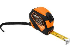 Fita métrica de aço 7,5 m x 25 mm. bloqueio automático. botão de parar. ímã