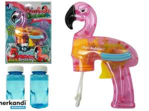 Pembe flamingo sabun köpüğü tabancası