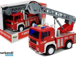 Brandweerauto met Trekkracht. Ladder. Rood 1:20 met Geluid