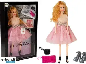 Boneca Modelo Cabelo Loiro 28 cm Bolsa Salto Alto