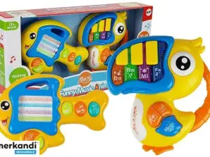 Piano en batterij-aangedreven gitaar Papegaaivis