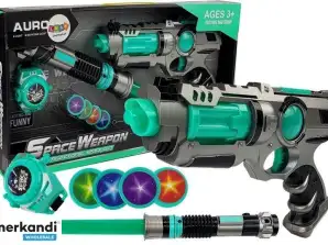 Laserpistool lichtzwaard schijfwerperset