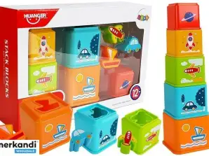 Pyramid Square Cups mit Bildern von Fahrzeugen Sortierer für Baby