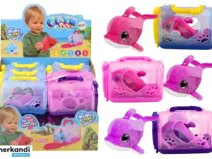 Kleiner Delfin mit Transporter-Maskottchen