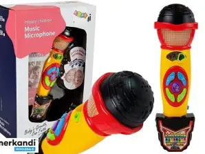Rumeni črni karaoke mikrofon za snemanje pesmi