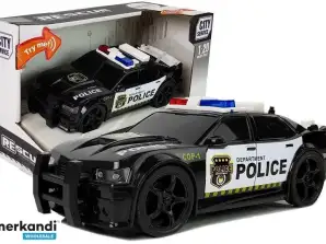 Police Car 1:20 Friction Drive Sound Light Effects Black