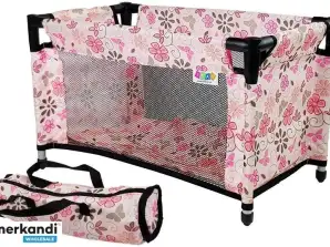 Poppenbed Alice Roze met Bloemen