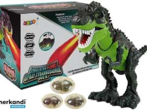 Batteridrevet Dinosaur Legger Egg Spruter Flamme Grønn