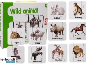 Puzzle educativo Animali selvatici 10 collegamenti Italiano