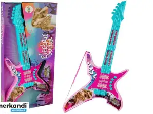Işıklı ve Sesli Elektro Gitar Pembe 62 cm
