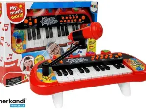 Keyboard Pianinko 24 Tasten USB Mikrofon Rot