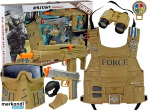 Militär Set Waffenmaske Fernglas Weste Kompass