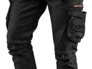 Arbeits Hose 5 Taschen DENIM schwarz Größe XL