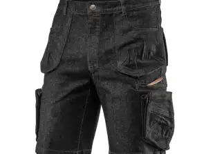 Korte arbeidsbukser DENIM svarte størrelse S