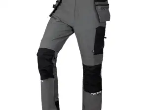 Рабочие брюки Mix&Match. 4-way stretch. с карманами. Cordura. серо-черные. размер XXL