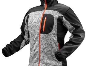Sudadera de punto reforzada con tejido softshell, tamaño L