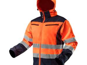 Chaqueta de trabajo de softshell naranja con capucha tamaño L
