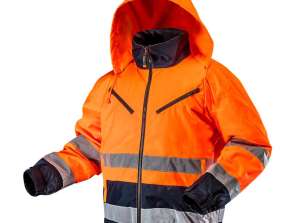Chaqueta de trabajo de advertencia acolchada naranja talla S