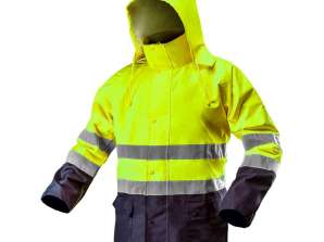 Chaqueta de trabajo de advertencia impermeable amarilla tamaño S