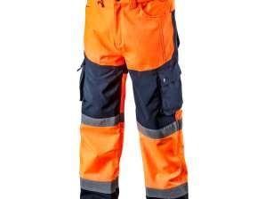 Darbo kelnės įspėjamosios softshell oranžinės XXXL dydžio