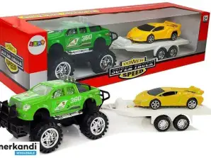 Fahrzeug-Set Sportwagen Gelb Offroad Grün mit Friction Drive