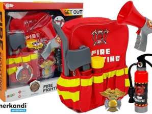 Brandweerman Set Rugzak Zaklamp Brandblusser Megafoon Accessoires Rood