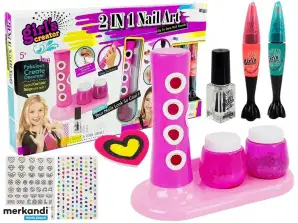 Neglemalingssett Glittersprayer Fargede Klistremerker