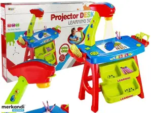 Cassetti da tavolo educativi con proiettore 36 immagini pastelli modelli blu rosso