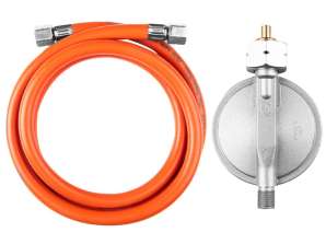 Régulateur de pression de gaz et tuyau de 1,5 m. pour le marché polonais. type G16. pour bouteilles 15 kW et 30kW