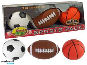 Set di Palloni Sportivi Morbidi 3in1 Calcio Basket Baseball