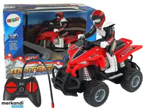 Op afstand bedienbare quad rood 1:16 werkt op batterijen