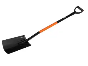 Herdet spade. metall håndtak. enkel