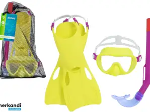 Potápačská súprava žltej masky. Plutvy. Trubica Bestway 25039