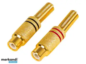 96 746# RCA socket for cable gold small 2pcs black red