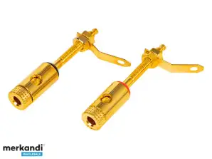 96 753# Banana socket gold red black 2pcs