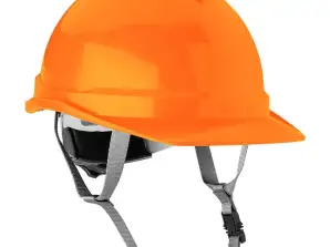 Průmyslová helma s bradovým pásem, oranžová