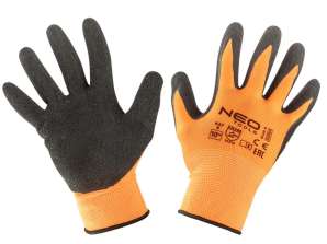 Pracovní rukavice polyester pokrytý latexem crincle 3131X velikost 10