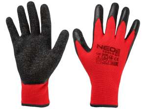 Pracovní rukavice. polyester potažený crinke latexem .3121X. Záložka Velikost 11