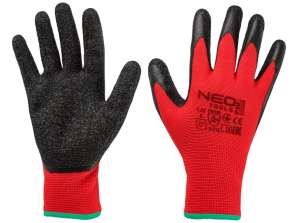 Pracovní rukavice. polyester potažený crinke latexem .3121X. Záložka Velikost 8