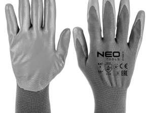 Arbeidshansker. polyester belagt med PU. 4131X. størrelse 11