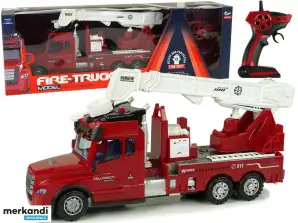 Remote Control Fire Brigade Remote Control 2.4G Lights Sounds Crane Red