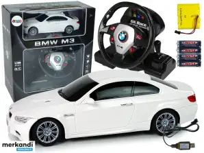 Afstandsbediening Auto BMW M3 Wit Afstandsbediening Stuurwiel 1:18 Licht Geluid