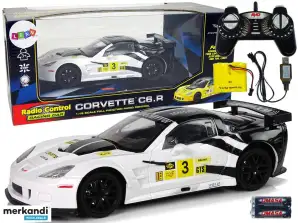 Sportwagen racen r/c 1:18 Corvette C6. R Wit 2,4 G Licht