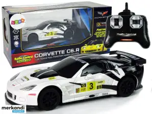 Urheilullinen kilpa-auto R/C 1:24 Corvette C6. R Valkoinen 2,4 G Light